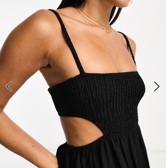 The Frolic exclusive cut out maxi summer dress in black, US Size 8 - Picture 3 of 8